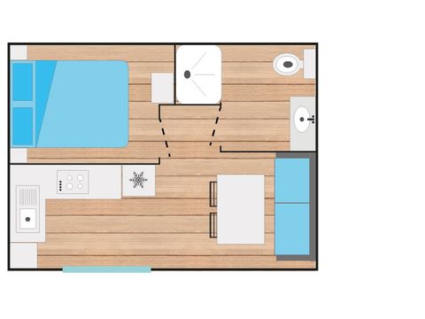 MOBILE HOME 3 people - SMALL COTTAGE (Sunday/Sunday)