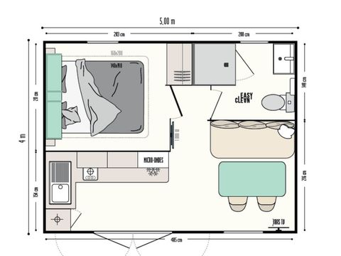 MOBILE HOME 2 people - Cottage Berlingot 1 bedroom 22 m² (22 m²)