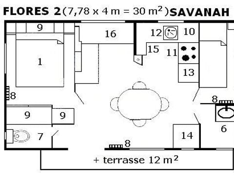 MOBILE HOME 6 people - Louisiana Flores (2 rooms)