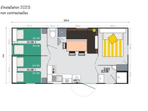 MOBILE HOME 6 people - Loft Premium 31m² pool view + CLIM TV