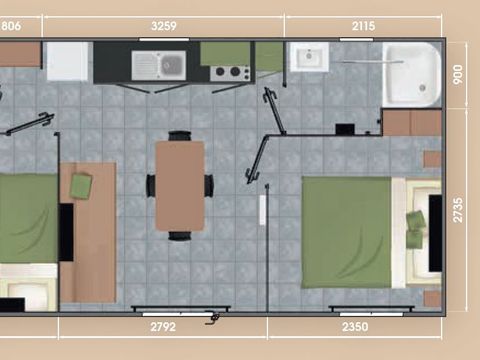 MOBILHOME 4 personnes - Ciela Confort Compact - 2 chambres