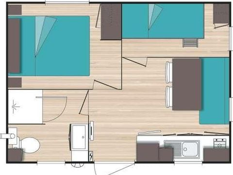 MOBILE HOME 4 people - MH2 Eco, with sanitary facilities