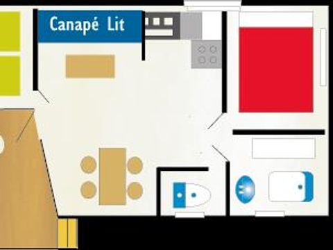 MOBILE HOME 6 people - MH2 Comfort 27 m² + air conditioning, with sanitary facilities