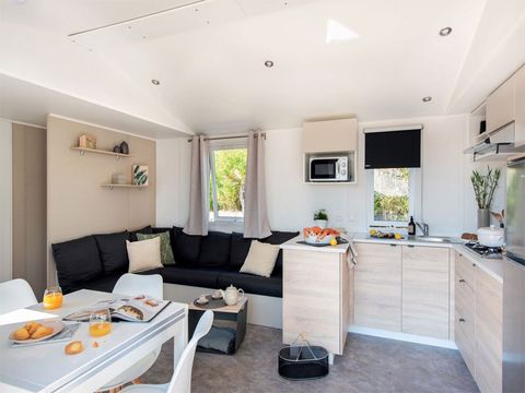 MOBILHOME 6 personnes -  Premium 36m² 2 chambres - Terrasse couverte + TV + LV + Plancha 4/6 pers.