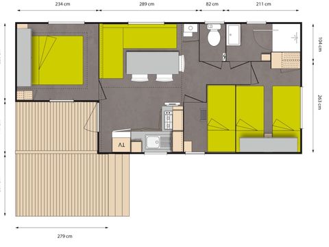 MOBILHOME 6 personnes - Confort 35m² 3 chambres