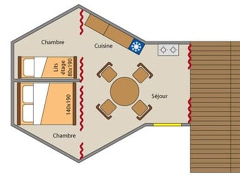 HÉBERGEMENT INSOLITE 4 personnes -  2 chambres Sans sanitaires