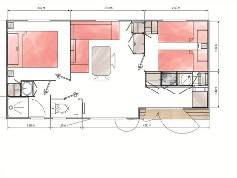 MOBILE HOME 4 people - Cottage FAMILY PMR 4 persons