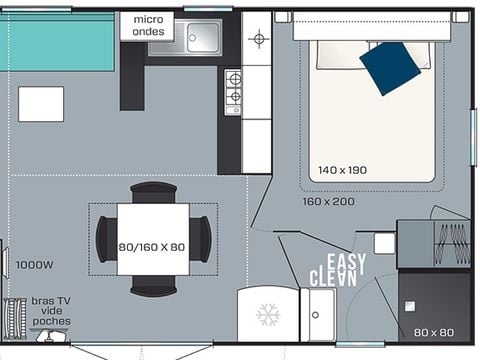 MOBILHOME 6 personnes - Mobilhome Privilège34m² (3ch-6p) Terrasse couverte