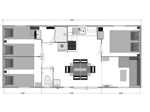 MOBILHOME 8 personnes - Confort - 3 chambres