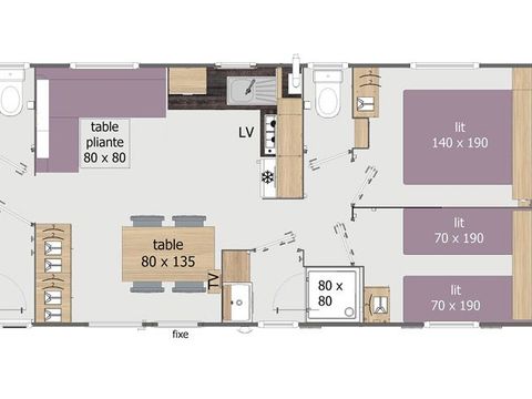 MOBILE HOME 8 people - Premium - 4 bedrooms