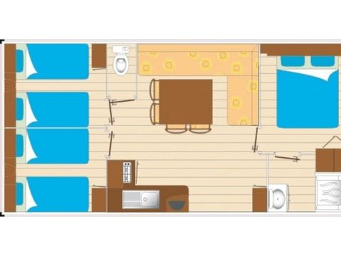 MOBILHOME 6 personnes - Loisirs 6 personnes 3 chambres 30m²