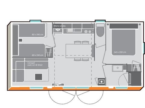 MOBILE HOME 6 people -  Premium 2 rooms 28m²