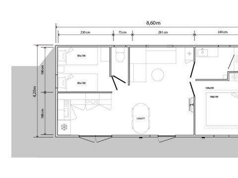 MOBILE HOME 4 people - Cottage Mahaut Prestige - 32m² - 2 bedrooms, XXL shower room, Refinement and modernity