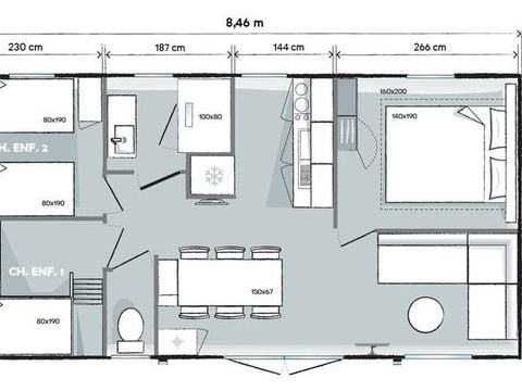 MOBILE HOME 2 people - 3 Bedrooms