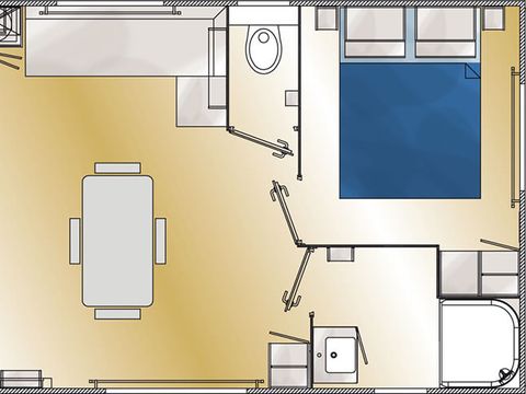 MOBILE HOME 5 people - remium 30m² (2 bedrooms) + covered terrace 10m² + sheets + towels + LV + TV 4/5 pers.