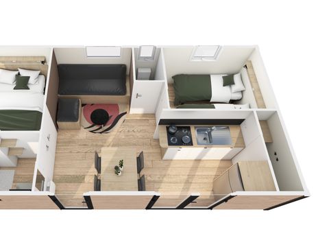 MOBILE HOME 4 people - Homeflower Premium 26.5m² (2 bedrooms) + CLIM + semi-covered terrace + TV + sheets + towels 4/5 pers.