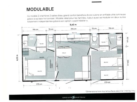 MOBILE HOME 4 people -  Key West - 2 bedrooms - 2 bathrooms + TV + Spa