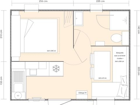 MOBILE HOME 3 people - Lodge Confort 1 room 2/3 P