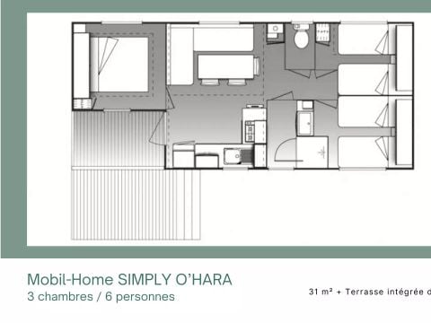 MOBILHOME 6 personnes - 4 Pièces 6 Personnes + TV