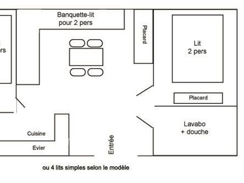 MOBILHOME 4 personnes - MH confort  - nuitées