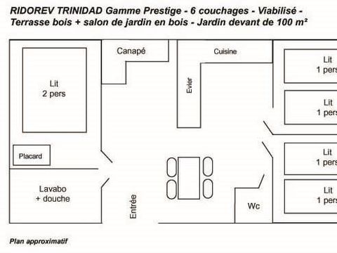 MOBILHOME 6 personnes - MH confort  -  nuitées