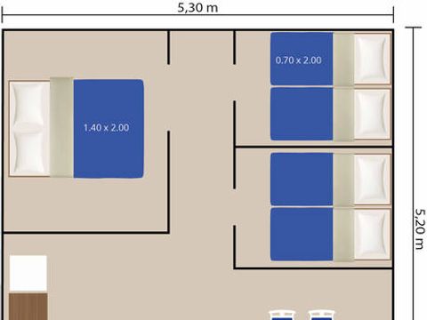 BUNGALOW TOILÉ 5 personnes - BUNGALOW TENT (SANS SANITAIRES)