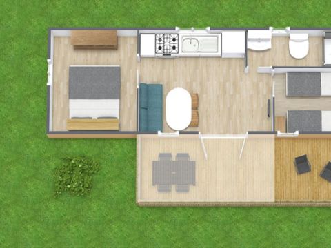 MOBILHOME 5 personnes - Mobil-home | Comfort | 2 Ch. | 5 Pers. | Terrasse surélevée | Clim.