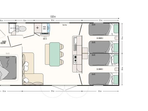 MOBILHOME 6 personnes - Confort 33m² 3ch (2023)