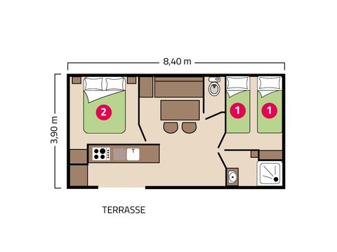 MOBILHOME 4 personnes - Mobil-home Bahia 4 personnes