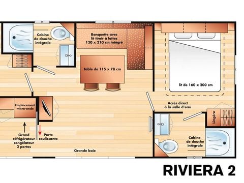 MOBILE HOME 6 people - 3 Rooms 6 People Air-conditioned + TV (4 adults + 2 children under 12 years max)