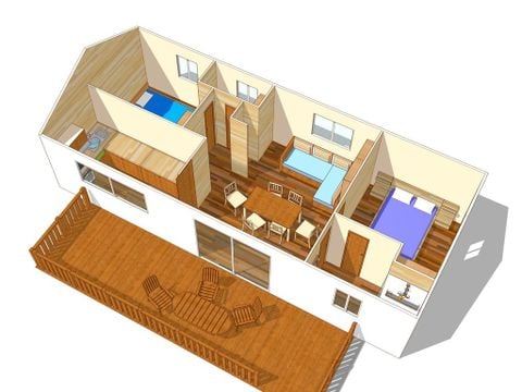 MOBILE HOME 6 people - Mobile-home | Comfort XL | 2 Bedrooms | 4/6 Pers. | Raised terrace | Air-con.