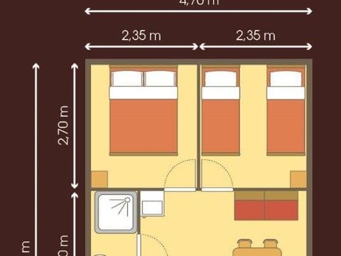 CANVAS AND WOOD TENT 4 people - COMFORT + 38 sqm