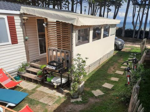 MOBILHOME 6 personnes - 3 chambres (40m²) - lave vaisselle et/ou lave-linge - 2 SDB - vue mer