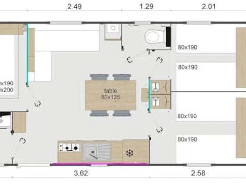 MOBILE HOME 6 people - CEDAR