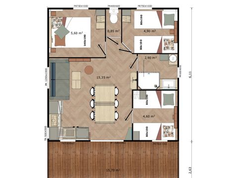 CHALET 6 people - Sésame 35m² - 3 bedrooms