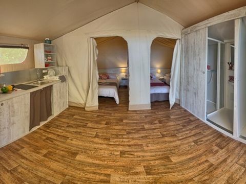 TENTE TOILE ET BOIS 4 personnes - Lodge Premium  2ch.4 Arrivée Dimanche