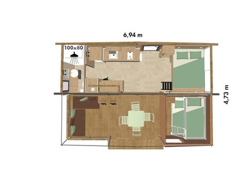 LODGE 5 personnes - Tiny lodge 2 Chambres 5 Personnes