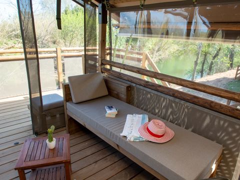 TENTE TOILE ET BOIS 7 personnes - Lodge Kenya Premium + bain nordique