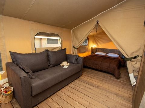 TENTE TOILE ET BOIS 7 personnes - Lodge Kenya Premium + bain nordique