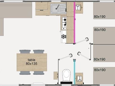 MOBILE HOME 6 people - Comfort - 3 bedrooms