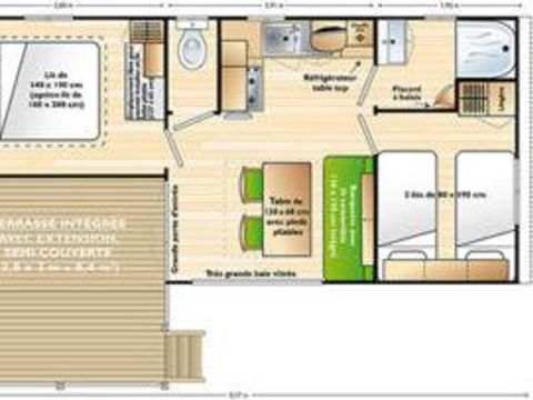 MOBILE HOME 4 people - Comfort + 2 bedrooms 25m2