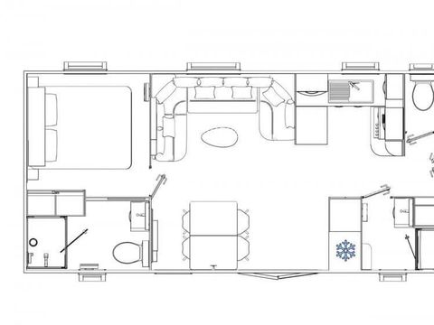 MOBILE HOME 6 people - NEW// Mobile-home Premium 40m² (3bed-6pers) + 2 bathrooms + TV + LV + Plancha