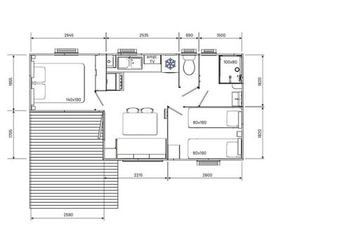 MOBILHOME 4 personnes - Mobil home Ciela Confort Compact - 2 chambres