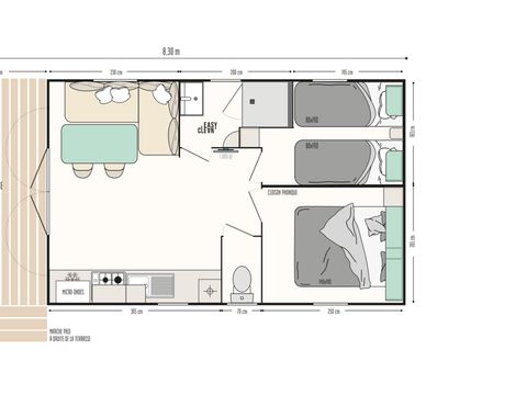 MOBILHOME 4 personnes - OHARA FACE CONFORT