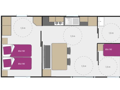 MOBILHOME 4 personnes - HELIOS PMR