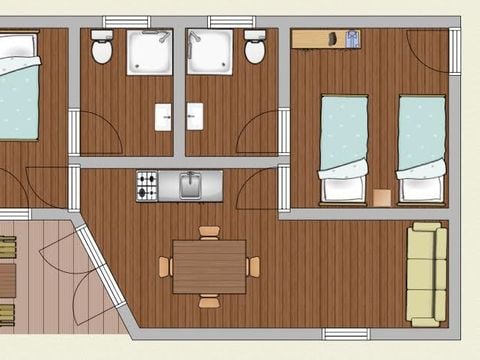 MOBILE HOME 6 people - Chalet | Classic XL | 2 Bedrooms | 4/6 Pers. | 2 bathrooms