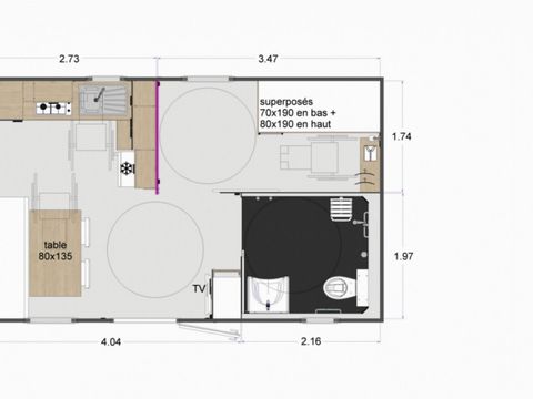 MOBILHOME 4 personnes - 2 CHAMBRES EDEN PMR