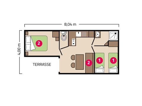 MOBILHOME 6 personnes - Loggia 4/6 personnes