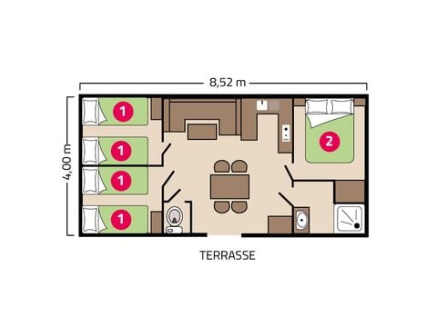 MOBILHOME 6 personnes - Famille 6 personnes