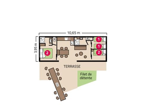 MOBILHOME 6 personnes - Otello Clim 6 personnes - village piétonnier